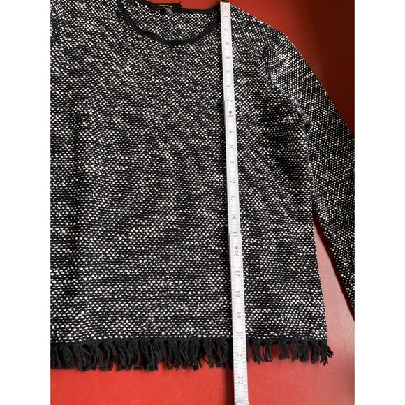 Theory Wool Blend Long Sleeve Heather Black Top - Picture 9 of 10